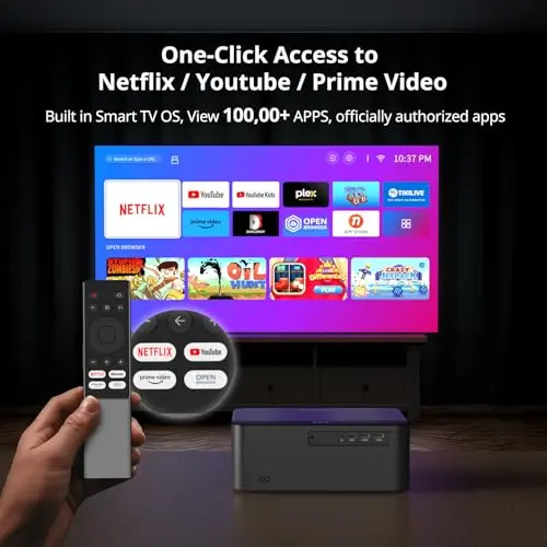 Proyector Smart 1080P: Auto Enfoque, Dolby Audio, WiFi/Bluetooth, 40-300" con Netflix - imagen 2