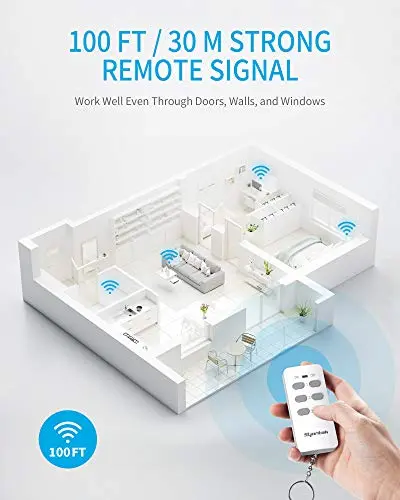 Enchufe Inteligente Syantek con Control Remoto Inalámbrico: Alcance de 100 ft, 3 Salidas y 1 Control - imagen 4
