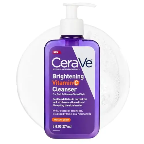 Limpiador Facial CeraVe con Vitamina C y Niacinamida, 8oz - Brillo y Tonificación