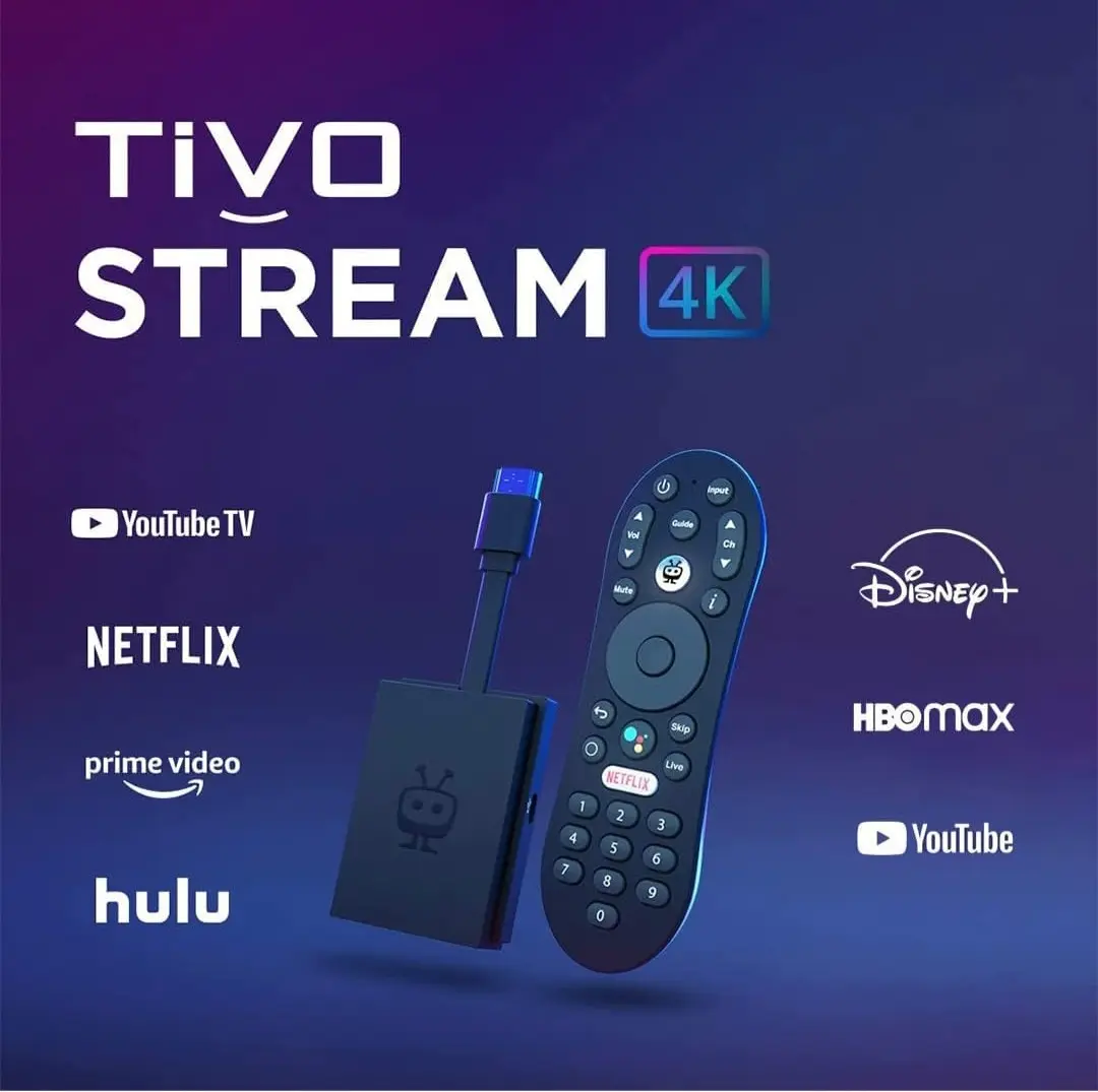 TiVo Stream 4K – Cada aplicación de transmisión y TV en vivo en una pantalla – 4K UHD, Dolby Vision HDR y Dolby Atmos Sound – Control remoto por voz G