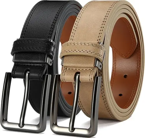 Cinturón de Cuero para Hombre DOOPAI, 1 3/8" Adjustable, Elegante y Versátil