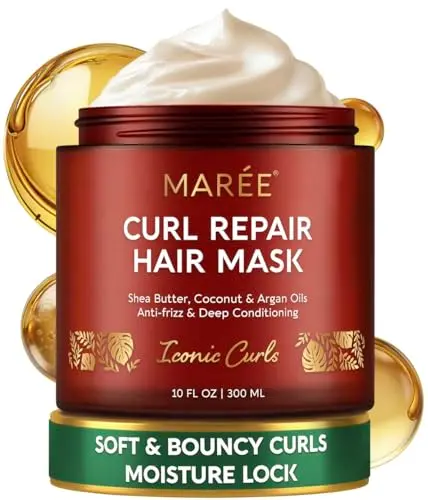 MAREE Mascarilla Hidratante para Cabello Rizado - Acondicionador Profundo para Cabello Dañado