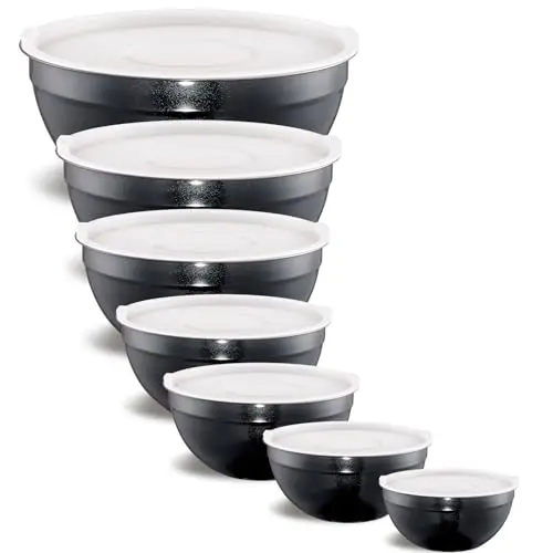 Conjuntos de Cuencos Mezcladores Onlycooker de Acero Inoxidable con Tapas, 7 Piezas de Colores