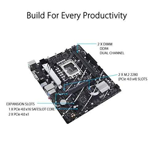 Placa Base ASUS Prime B760M-K D4 mATX con Soporte para PCIe 4.0 y Aura Sync RGB - imagen 5