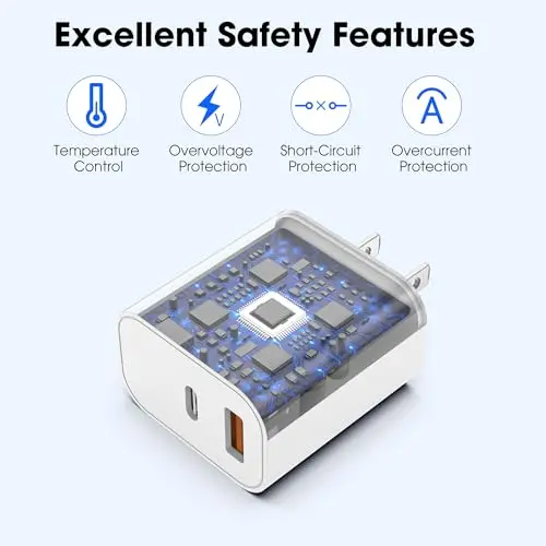 Cargador rápido 20W USB-C para iPhone 17/16/15 - Incluye cable de 6ft - imagen 4