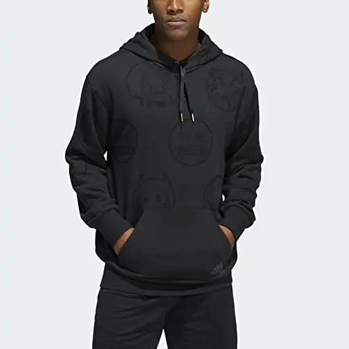 Sudadera adidas Big Mood para hombre, capucha con emojis, ajuste regular, 70% algodón, talla M