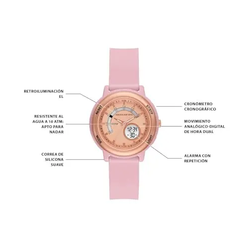 Reloj Analog-Digital Skechers para Mujer con Dial Rosa y Correa de Silicona - imagen 5
