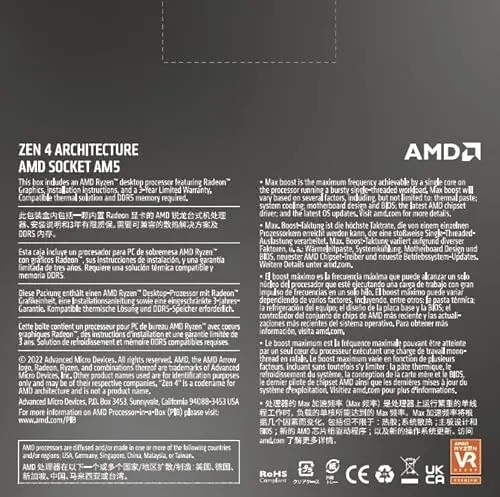 Procesador AMD Ryzen 7 7700X 8-Core, 16-Thread - Potencia y Rendimiento al Máximo - imagen 4