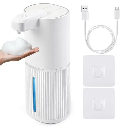 Dispensador Automático de Jabón Rudnia: Sin Contacto, 4 Niveles de Espuma, Recargable, Montable en Pared