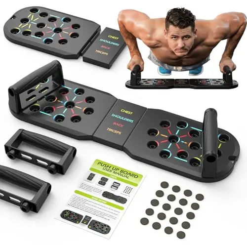 JLoibao Push Up Board: 20 en 1, portátil y ajustable para entrenamiento de fuerza.