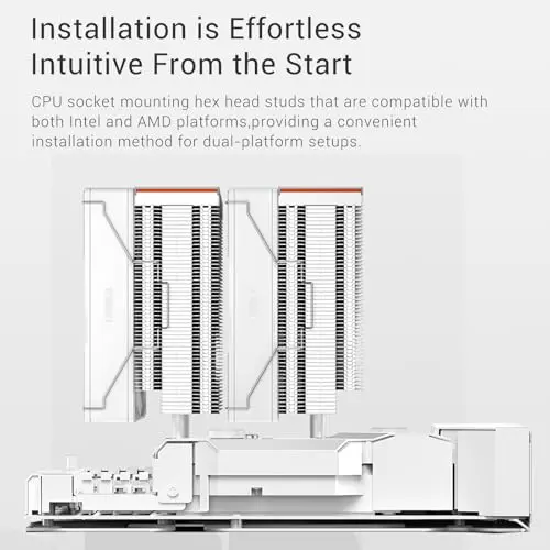 RZ620 Cooler CPU de Doble Torre con 6 Heat Pipes, 2200RPM, Compatibilidad Intel y AMD - imagen 5