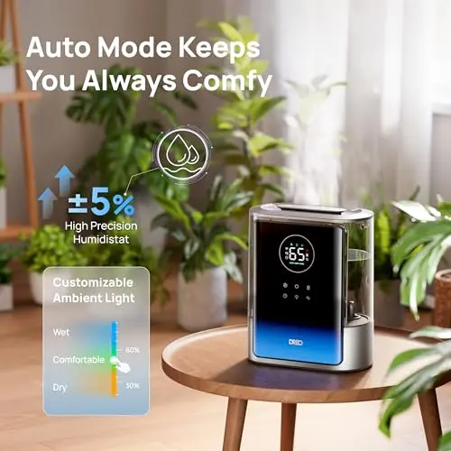 Humidificador Inteligente Dreo 8L para Habitaciones Grandes, 80H, Nebulización Fría y Cálida - imagen 5