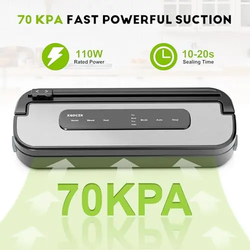 Máquina Selladora al Vacío con 4 Modos, Cortador Integrado y Temporizador Digital - XQDCZR - imagen 4