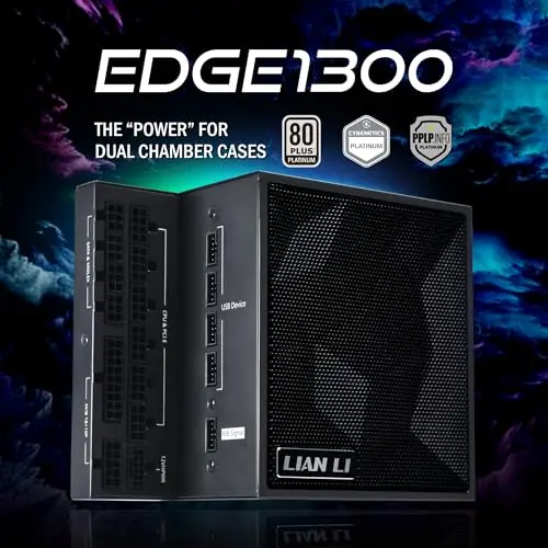Fuente de Poder Lian Li Edge 1300W Modular 80 PLUS Platinum ATX 3.0 con 4 Puertos USB - imagen 2