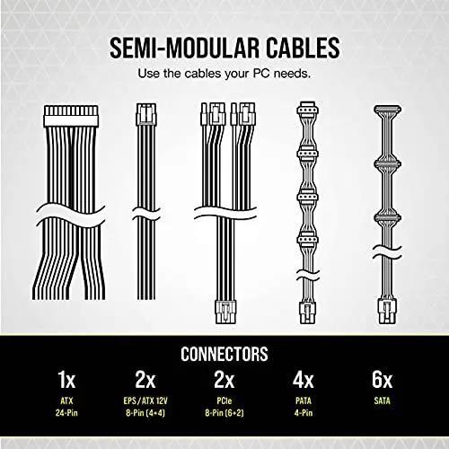Fuente de Poder CORSAIR CX750M 750W 80 Plus Bronze Semi-Modular y Silenciosa - imagen 4