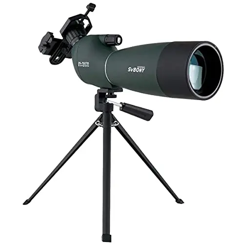 SVBONY SV28 Telescopio Óptico Angulado 25-75x70 con Trípode para Tiro