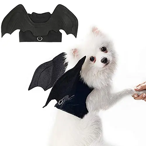 Disfraz de Halloween para Perros y Gatos - Alas de Murciélago Negro (Tamaño Mediano)