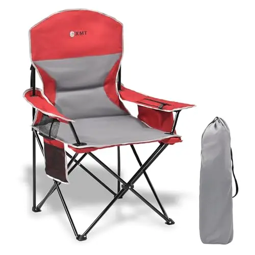Prime: Silla Plegable XMT con Reposabrazos Anchos y Soporte de 450lbs, Ideal para Camping