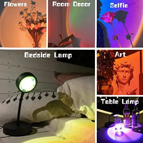 Proyector de Luz de Atardecer JIMEI RGB 360° con Control Remoto y APP para Decorar Tu Hogar - imagen 2