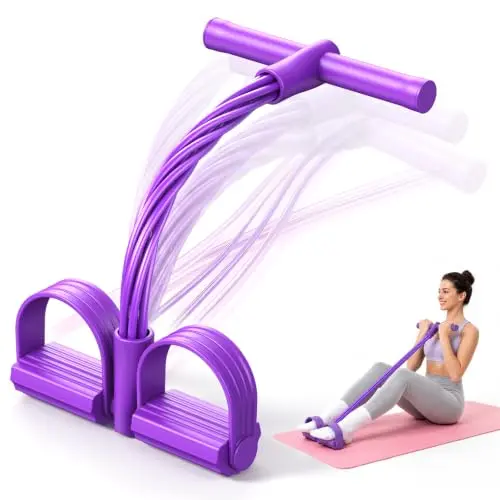 Banda de Resistencia Pedal con 6 Tubos, Entrenamiento Multisectorial en Casa y Gimnasio