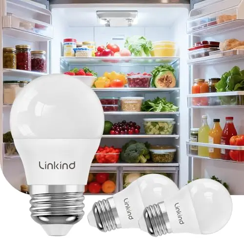 Bombillas LED A15 Linkind para Refrigerador, 600LM, 5000K, E26, 3 Pack - Sin Parpadeo