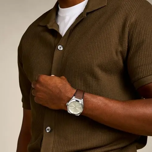 Reloj Fossil Everett: Acero Inoxidable, Cuero Marrón, 50m Resist. al Agua - imagen 4