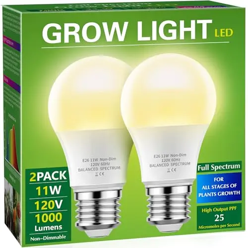 Briignite Bombillas de Crecimiento LED A19, Espectro Completo para Plantas