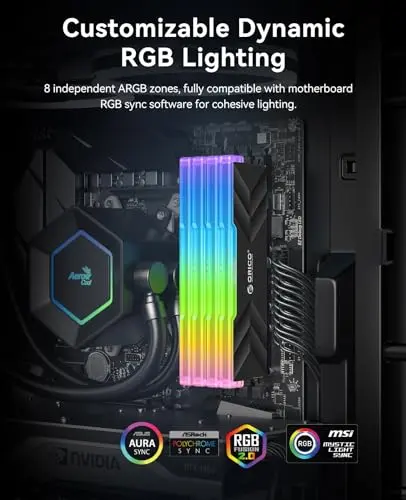 Memoria ORICO Raceline Neon DDR5 RGB 32GB (2x16GB) 7200MHz CL34