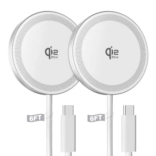 Cargador Inalámbrico Magnético 25W para iPhone 17/16/15 y AirPods, ideal para casa y viajes