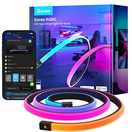 Govee LED Neon Rope Lights RGBIC de 10ft para Gaming Desks
