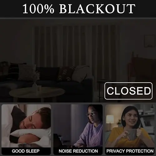 Cortinas Negras NICETOWN de 72" para Puertas, Autoadhesivas y Portátiles, Beige Biscotti - imagen 5