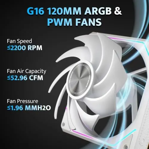 Ventiladores PC darkFlash G16 120MM ARGB: Instalación Magnética, 2200RPM, Sin Herramientas - imagen 4