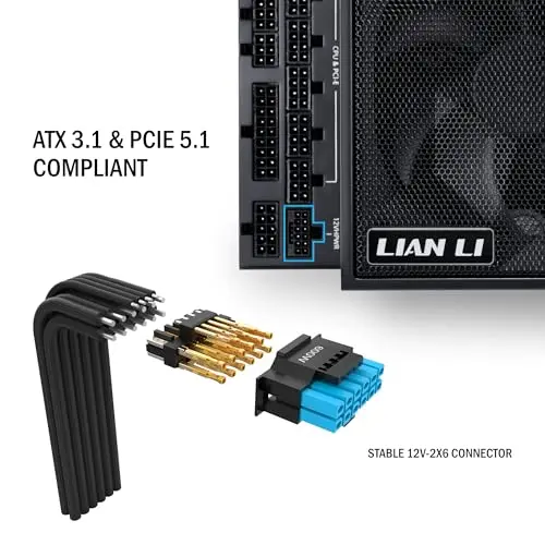Fuente de Poder Lian Li Edge 1300W Modular 80 PLUS Platinum ATX 3.0 con 4 Puertos USB - imagen 4