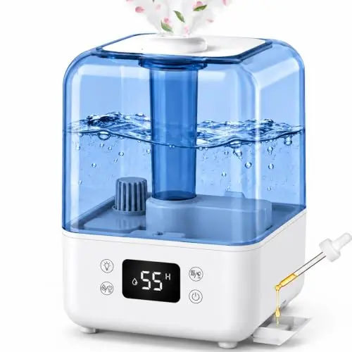 Humidificador 5L para dormitorio, silencioso a 28dB, con auto humidistato y función aroma