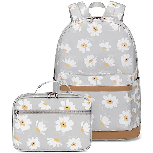 Mochilas y Lonchera Daisy para Niñas - Ligeras y Resistentes al Agua, Set Escolar