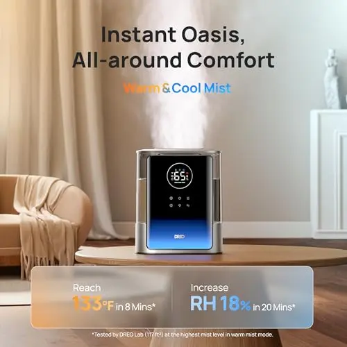 Humidificador Inteligente Dreo 8L para Habitaciones Grandes, 80H, Nebulización Fría y Cálida - imagen 2