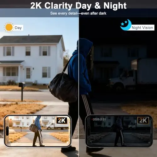 Cámara de Puerta Inalámbrica 2K HD con Visión Nocturna y Audio Bidireccional - Compatible con Alexa - imagen 2