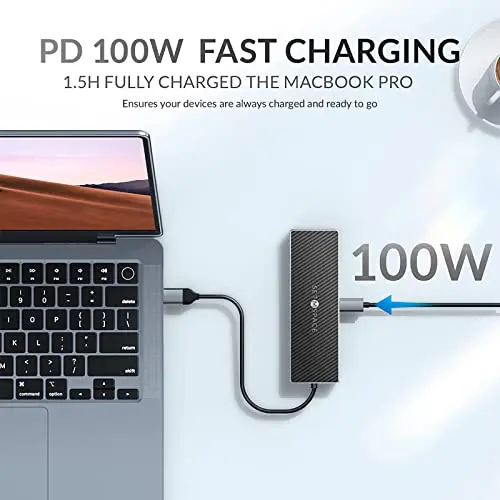 Estación de Acoplamiento USB C 10 en 1 con HDMI 4K, Ethernet 1000M y PD 100W - imagen 4