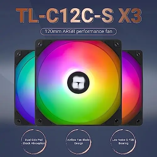 Ventilador CPU Thermalright TL-C12C-S X3 120mm ARGB de bajo ruido y hasta 1550RPM - imagen 2