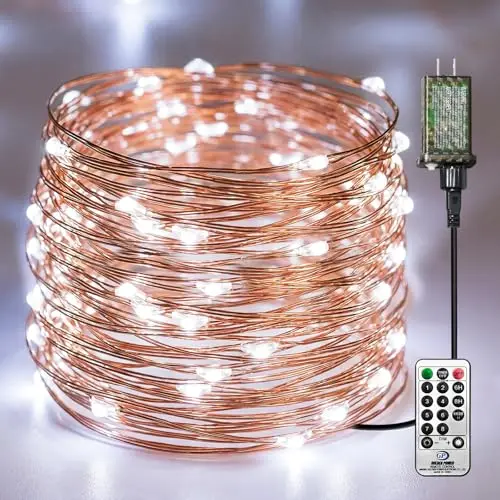 Luces de Hadas Fairdeer 33 ft con 100 LEDs, Control Remoto, 8 Modos y Función de Temporizador