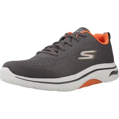 Zapatilla Skechers Go Walk Arch Fit 2.0 para hombre, Charcoal/Naranja, 8.5