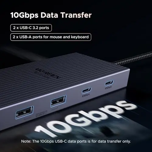 UGREEN Docking Station 12 en 1 Triple 4K: 2 HDMI, DP, 100W PD y Ethernet - imagen 5