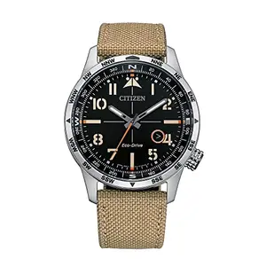 Reloj Citizen Eco-Drive Weekender Avion: Acero Inoxidable, Correa de Nylon, Resistente al Agua 100m