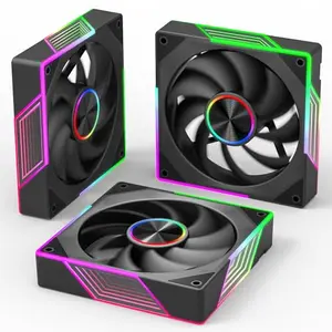 Ventilador ARGB de 120mm con Espejo Infinito, 1800RPM, 3 Pack, Negro