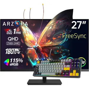 Prime: ARZOPA 27" 180HZ Gaming Monitor -2K QHD 2560x1440 Fast IPS + Teclado gratis
