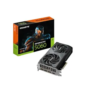 Tarjeta Gráfica GIGABYTE GeForce RTX 5060 WINDFORCE OC 8GB con PCIe 5.0 y sistema de refrigeración eficiente