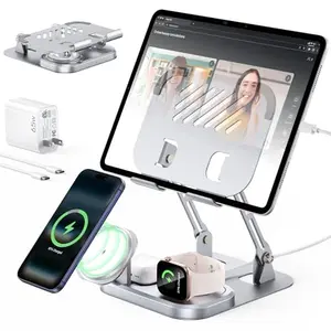 Estación de Carga 5 en 1 de 65W para Dispositivos Apple: Diseño Plegable y Carga Rápida para iPad