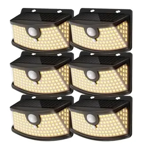 Aootek Nuevas Luces de Sensor Solar 120 LEDs, 270° de Ángulo Amplio, IP65 a Prueba de Agua (6-Pack)