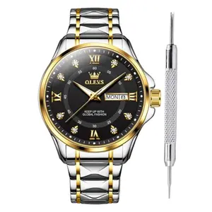 Reloj OLEVS CZ Negro Analógico para Hombre: Elegancia, Resistencia y Estilo