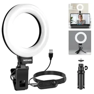 NEEWER BR60: Anillo de Luz de 5" para Videoconferencias y Streaming con Soporte de trípode